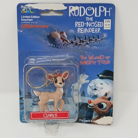 Playing Mantis Other - Christmas 1999 CVS Clarice Keychain Rudolph & Island of Misfit Toys